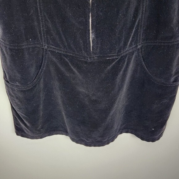 VTG Velvet Black 90s Y2K Jumper Womens Size 10/8 Silver Zip Front Holiday - Picture 6 of 11